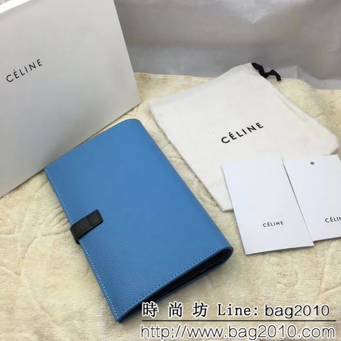 CELINE賽琳原單 專櫃 手掌紋牛皮搭扣拼色錢夾 4148 SL1685